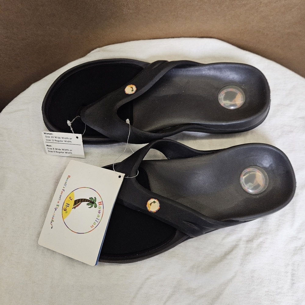 Black Flip Flop Sandals Men Size 11 - Picture 11 of 16